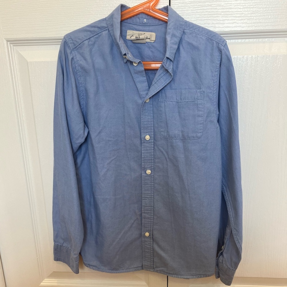 H&M Boys Blue Shirt Long Sleeve Button Down. Size 9-10Y